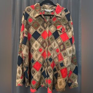 Geometric Patterned Button Down Shirt